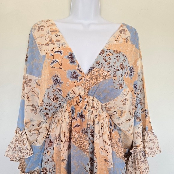 Dress Forum Floral Patchwork Boho Maxi Dress Size S Flowy Romantic Fall Festival - Picture 5 of 15